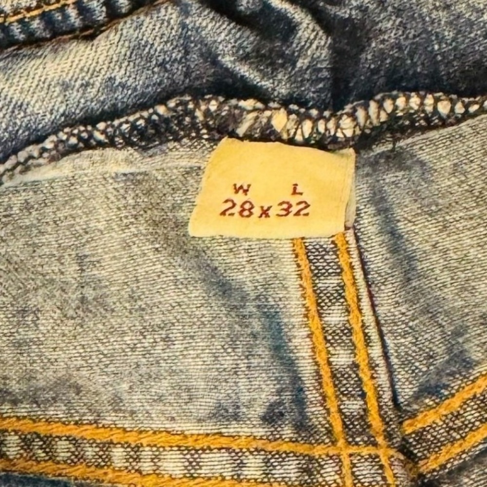 Abercrombie & Fitch Vintage 90's Straight Denim Jeans size 28 Cropped Raw Hem - Picture 2 of 9